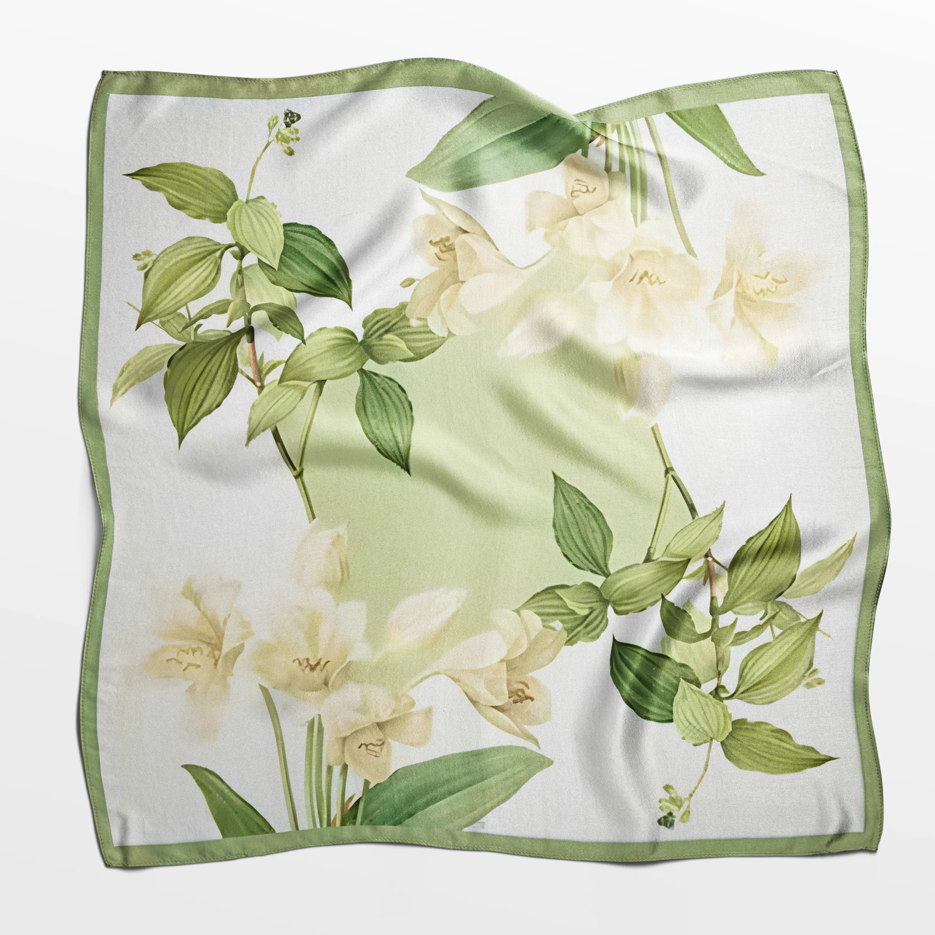 žalia šilkinė skarelė