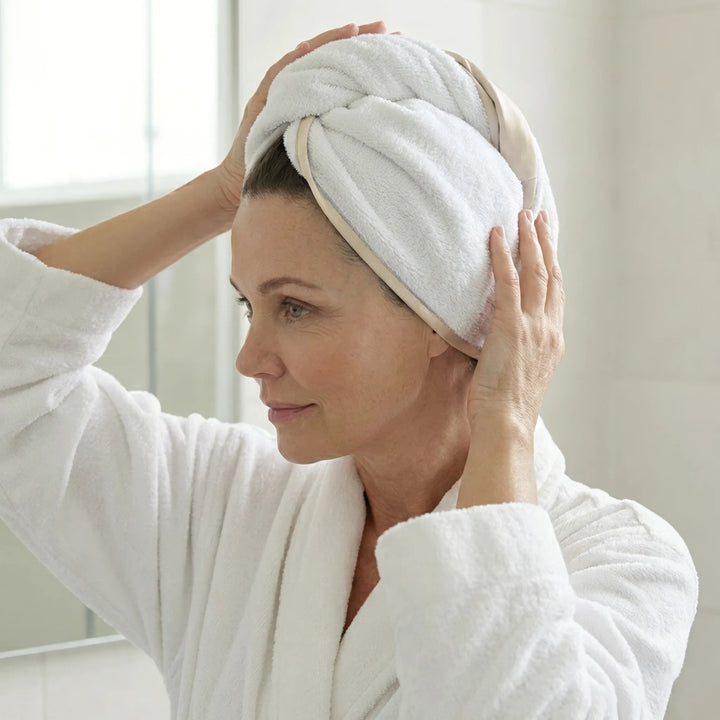 šilkinis plaukų rankšluostis