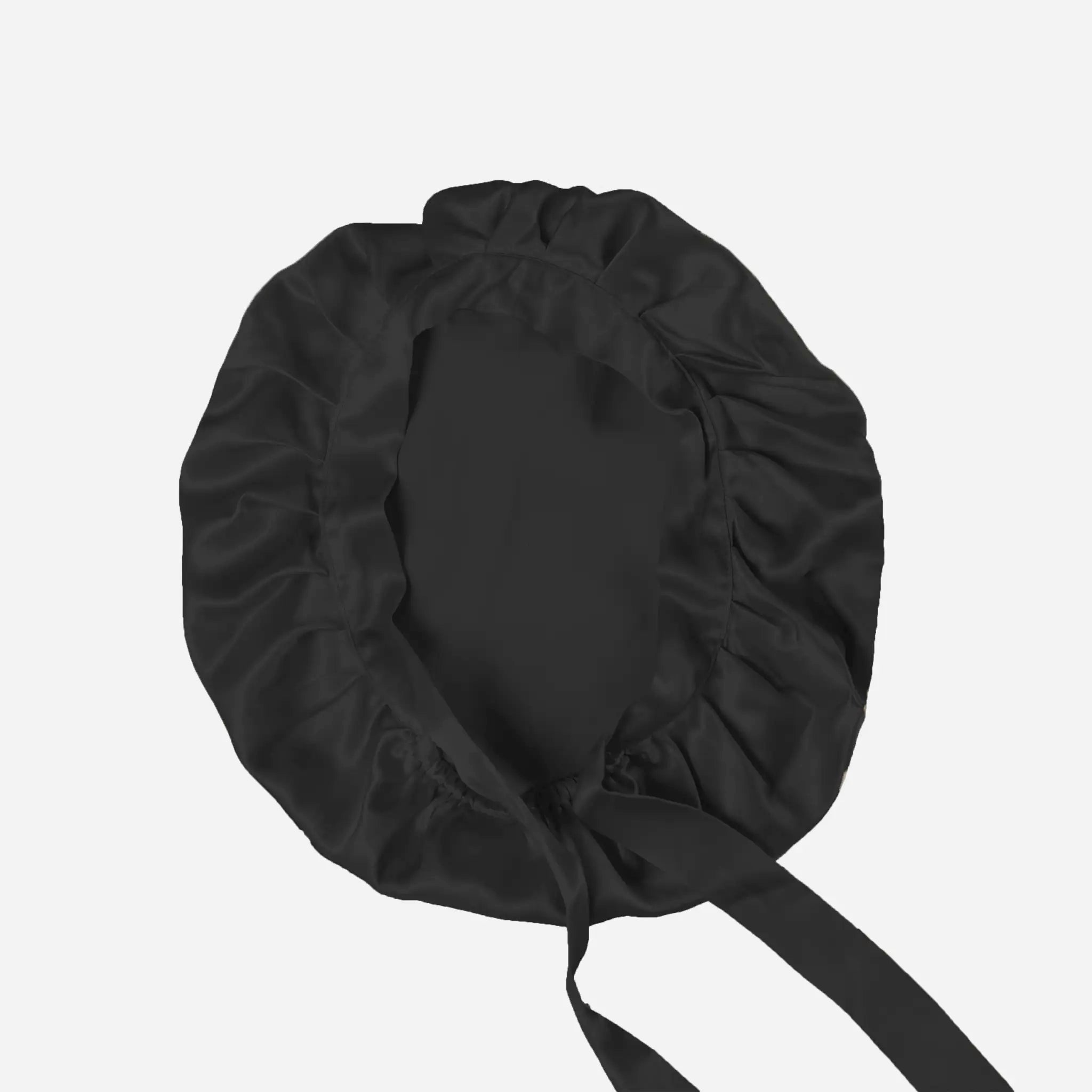 Juodos spalvos šilkinė kepuraitė miegui