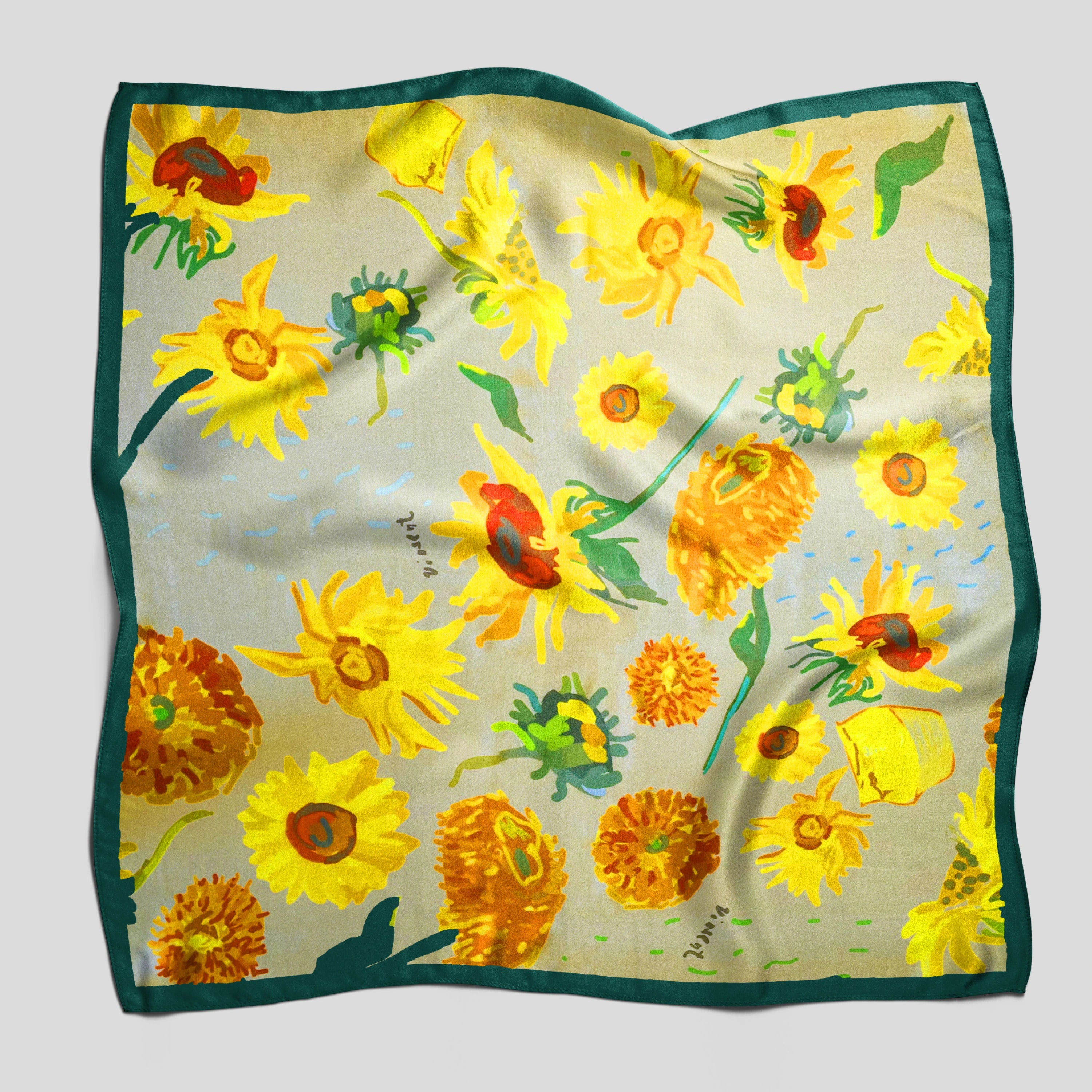 saulėgrąža šilkinė skarelė