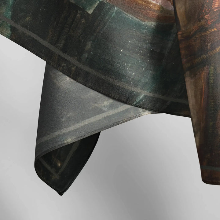 Natūralaus šilko skarelė su Čiurlionio paveikslu